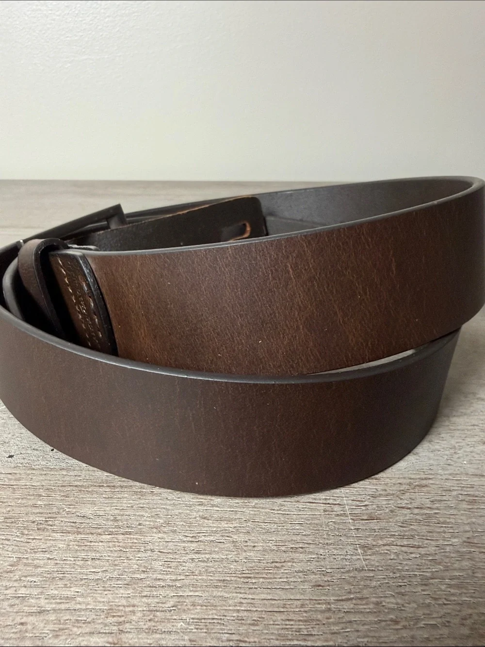 James Campbell Dark Brown Leather Men's Belt with Gunmetal Buckle